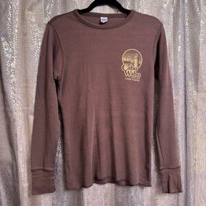Cabo Wabo Cantina Lake Tahoe Brown Fitted Women's Graphic Thermal Shirt Small
